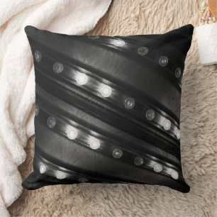 Cojín Decorativo Luces Twinkle en blanco y negro