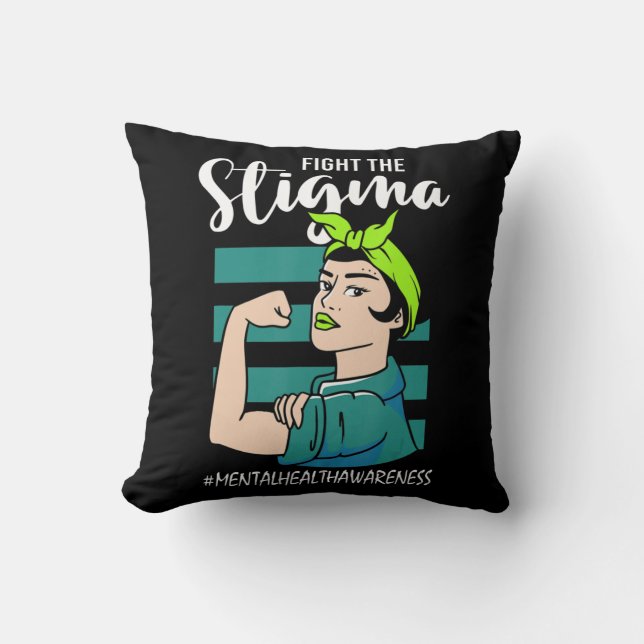 Cojín Decorativo Lucha contra el estigma: conciencia de estabilidad (Anverso)