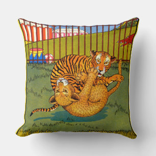 Cojín Decorativo lucha de tigres y leopardo