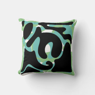 Cojín Decorativo Lucha Moderno Salvia negra azul teal