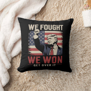 Cojín Decorativo Luchamos Ganamos Supéralo Trump 47º Presidente