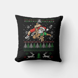 Cojín Decorativo Luchando contra los Navidades feos el luchador San