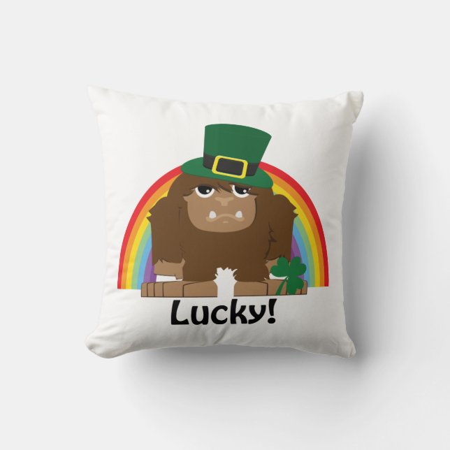 Cojín Decorativo Lucky Bigfoot Leprechaun (Anverso)