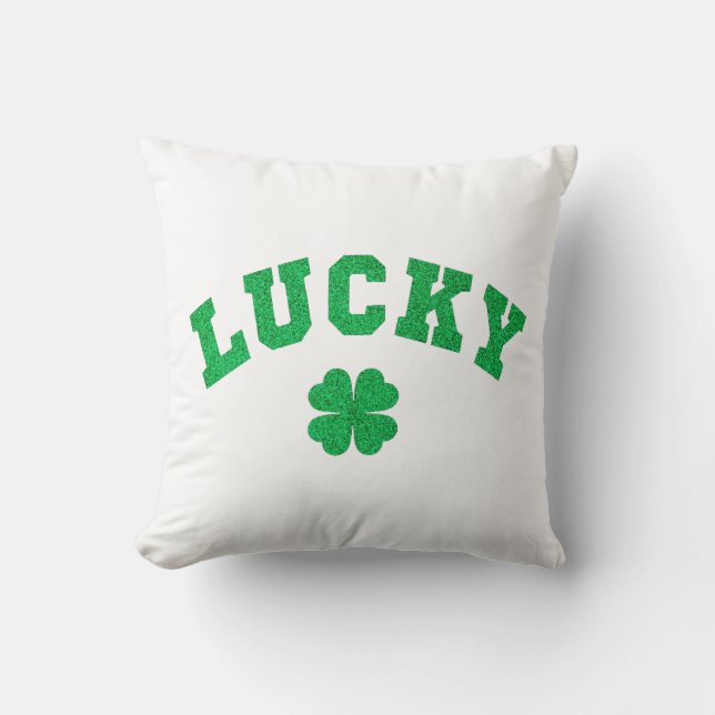 Cojín Decorativo Lucky Clover Saint Patricks Day (Anverso)