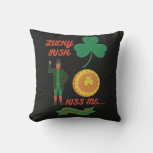 Cojín Decorativo Lucky Irish Kiss Me feliz día de los pintores T-Sh