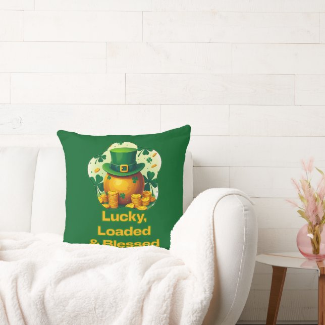 Cojín Decorativo Lucky Loaded Blessed St Patrick’s Day - almofada (Sofá)