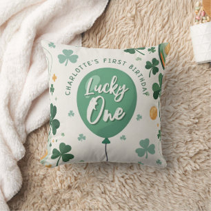 Cojín Decorativo Lucky One cumpleaños St Patricks Day Trébol