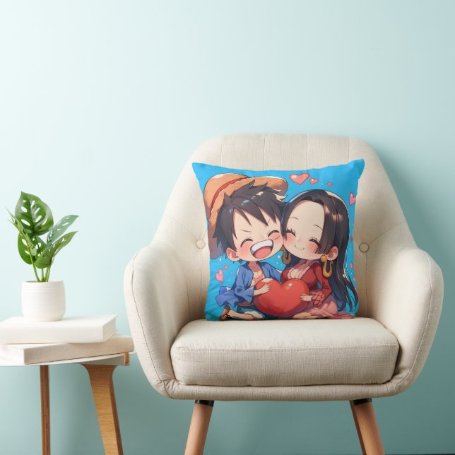 Cojín Decorativo Luffy & Boa Hancock Anime Throw Pillow (Silla)