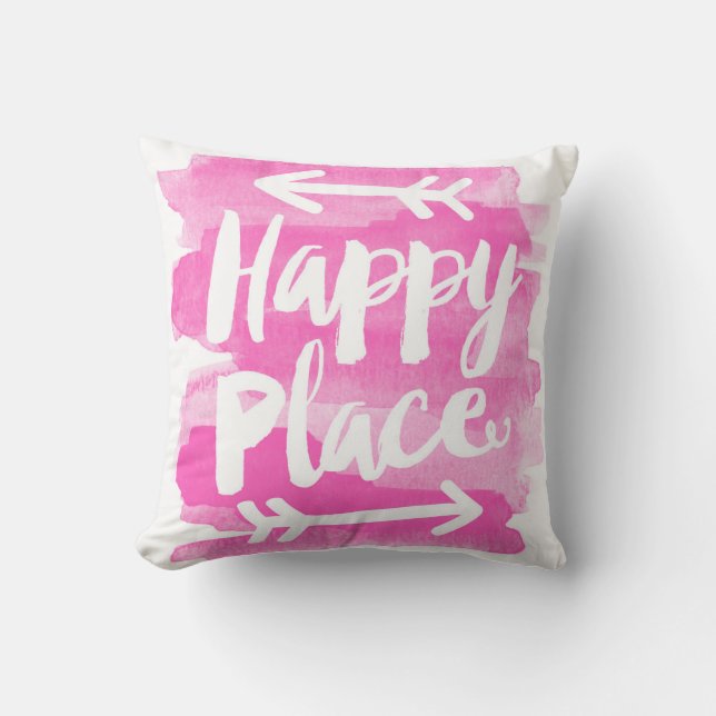 Cojín Decorativo Lugar feliz - Pillow rosado (Anverso)