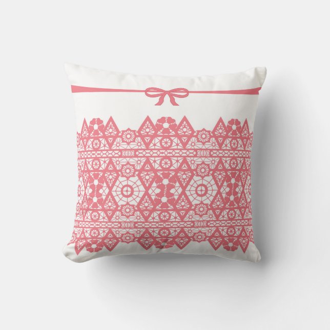 Cojín Decorativo Lugar rosa delgado (Anverso)