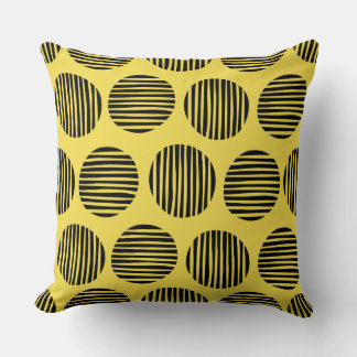 Cojín Decorativo Lugares con lino 190917 - Negro sobre amarillo