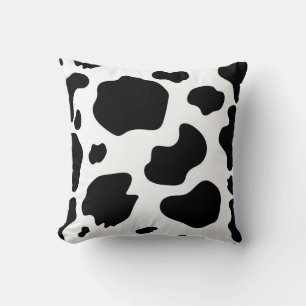 Cojín Decorativo Lugares de vaca lechera Imprimir negro y blanco gr