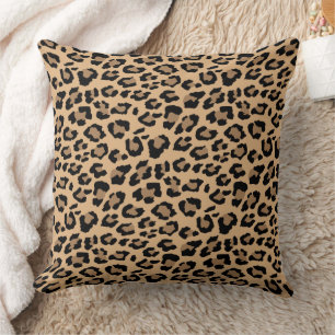 Cojín Decorativo Lugares leopardo Patrón de impresión animal moreno