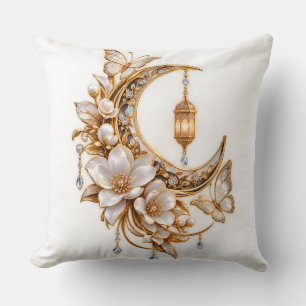Cojín Decorativo Lujo creciente luna de oro y linterna de perla Flo