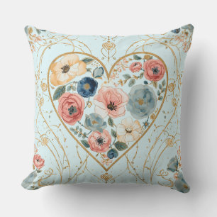 Cojín Decorativo Lujo, Día de San Valentín, Flores de Mi Corazón