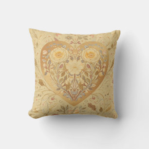 Cojín Decorativo Lujo, dorado beigie Corazón de amor, día de San Va