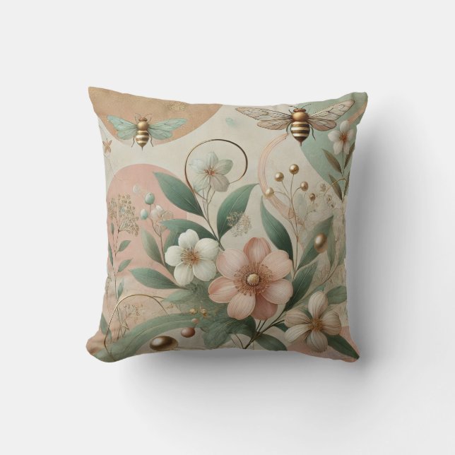 Cojín Decorativo Lujo elegante floral (Anverso)