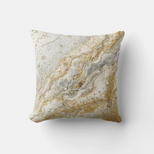 Cojín Decorativo Lujo, elegante, patrón gris dorado moderno