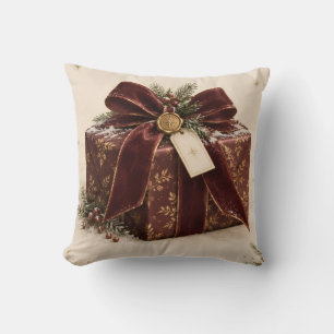 Cojín Decorativo Lujo Navideño Elegante, Estilo de Caja de Regalo H