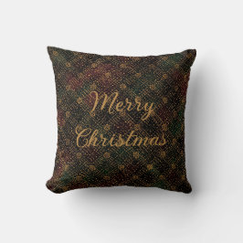 Cojín Decorativo Lujo, Patrón de Navidad, Feliz Navidad de Oro