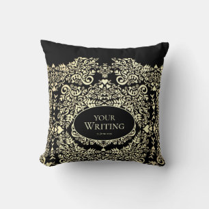 Cojín Decorativo Lujo Personalizado Negro y Dorado