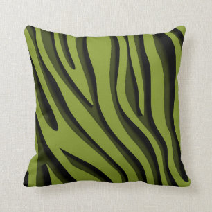 Cojín Decorativo Lujo suave oleada verde 3D cebra