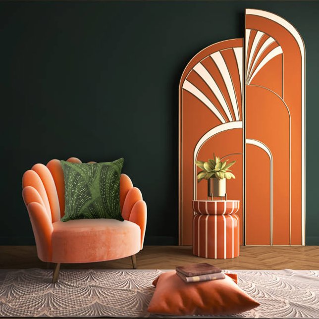 Cojín Decorativo Lujo verde curvo para fans ricos (Subido por el creador)