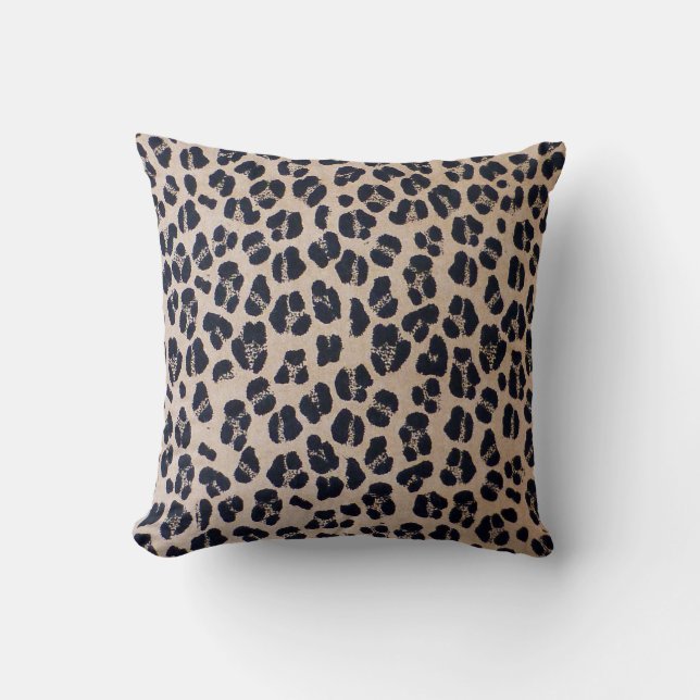 Cojín decorativo lujoso 16" del estampado leopardo (Anverso)