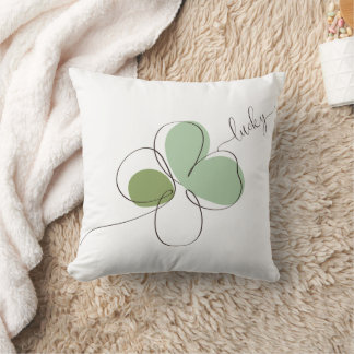 Cojín Decorativo Lujoso arte de la línea Minimalista de cuatro hoja