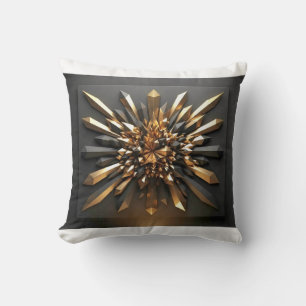 Cojín Decorativo ​Lujoso oro y cristal oscuro Accesorio geométrico 
