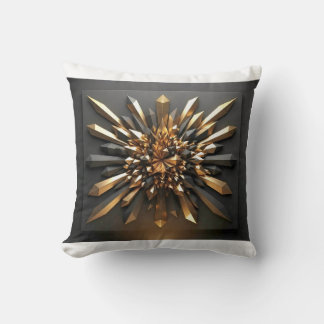 Cojín Decorativo Lujoso oro y cristal oscuro Accesorio geométrico