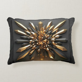 Cojín Decorativo Lujoso oro y cristal oscuro Accesorio geométrico 3