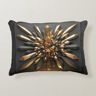 Cojín Decorativo Lujoso oro y cristal oscuro Accesorio geométrico 3