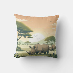 Cojín Decorativo Lujoso rainoceronte Pillow para los amantes de la
