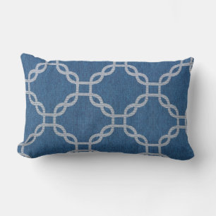 Cojín decorativo lumbar al aire libre Blue Lattice