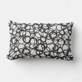 Cojín decorativo lumbar blanco y negro