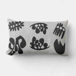 Cojín decorativo lumbar blanco y negro