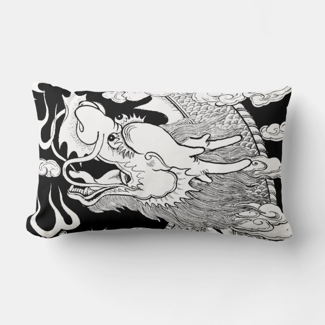 COJÍN DECORATIVO LUMBAR CON DRAGON (Anverso)