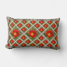 Cojín decorativo lumbar con Gazanias Rojas