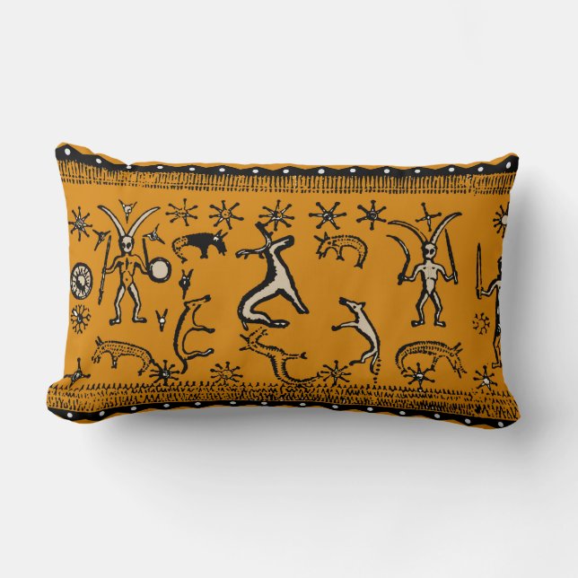 Cojín decorativo lumbar de diseño ritual de brujer (Anverso)