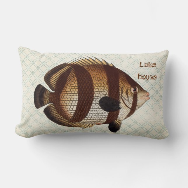 Cojín decorativo Lumbar de Fish Blue Beach House (Anverso)