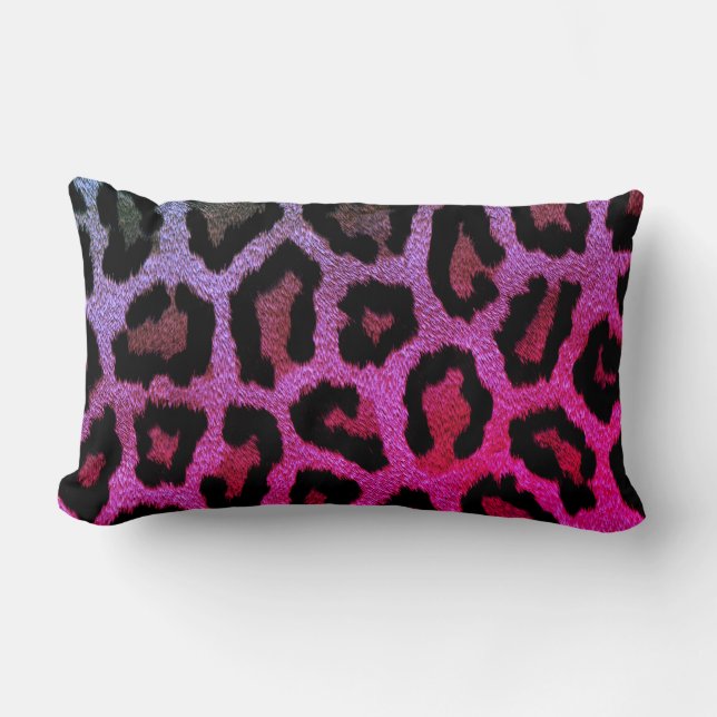 Cojín decorativo lumbar de impresión de leopardo r (Anverso)