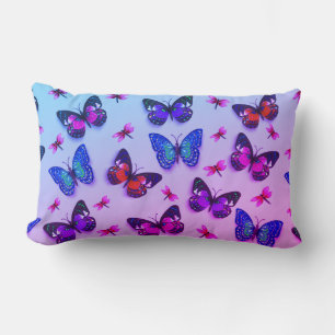 Cojín decorativo Lumbar de impresión de mariposa d