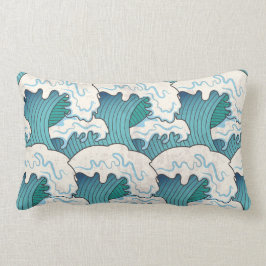 Cojín decorativo Lumbar de ondas japonesas