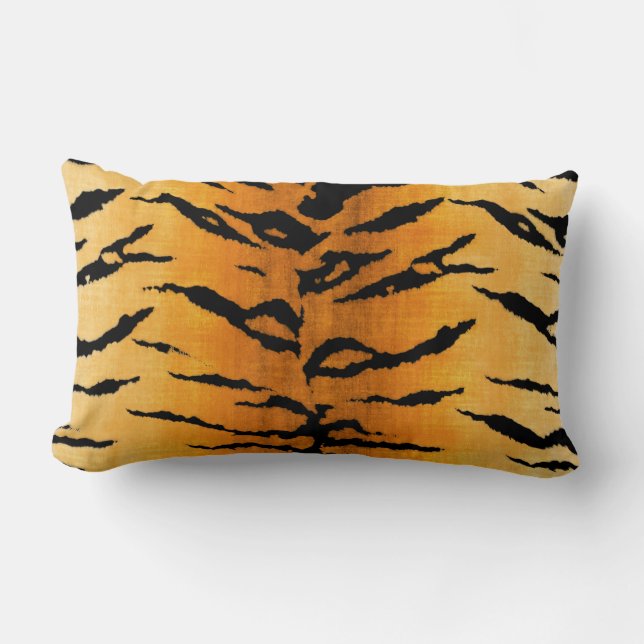 Cojín decorativo lumbar de tigre (Anverso)