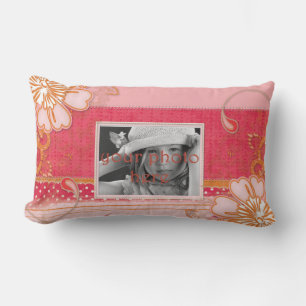 Cojín decorativo Lumbar Floral Rojo Rosa