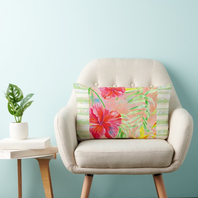 Cojín decorativo Lumbar Flower de Hibiscus (Silla)