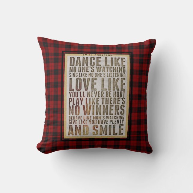 Cojín Decorativo Lumberjack Cita DANZA COMO NOONES VIENDO Personali (Anverso)