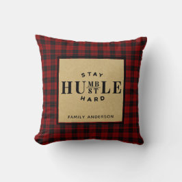 Cojín Decorativo Lumberjack Cita Stay Humble Hustble Personalizado
