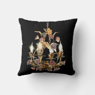 Cojín Decorativo Luminarias Lujosas - Fondo Negro